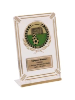 Plastová trofej - transparentní zlatá s prostorem pro 50mm vložku a plaketu o rozměrech 50 mmX20 mm T-M Plastová trofej - transparentní zlatá s prostorem pro 50mm vložku a plaketu o rozměrech 50 mmX20 mm T-M