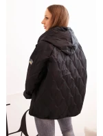 Dámská prošívaná bunda s kapucí černá
