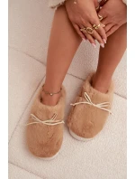 Kožešinové pantofle s mašlí Camel Minella Kožešinové pantofle s mašlí Camel Minella