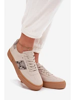 Dámské tenisky s vložkami z hadí kůže Big Star TT274299 šedé