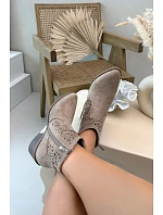 Dámské perforované kotníkové boty HY61-8026 Béžové - S.Barski