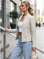 FashionStreet šedá dámská kožená bunda TY5659