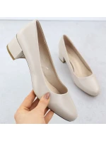 Béžové lodičky na klínku Sergio Leone PB291