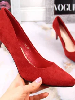 Sergio Leone W SK379K červené semišové jehlové podpatky