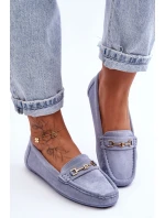 Dámské klasické semišové mokasíny modré Corinell