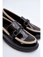 Dámské lakované polobotky mokasíny S.Barski HY336A černé Dámské lakované polobotky mokasíny S.Barski HY336A černé