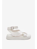 Sandály z eko kůže na platformě Bílé Zella