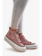 Zateplené Dámské Tenisky Na Platformě Eko Kůže Big Star Růžové