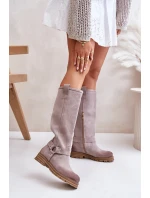 Dámské Semišové Kozačky Před Koleno Lewski 3615 Cappucino