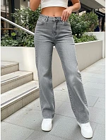 Dámské široké džíny s vysokým sedem šedé FashionStreet UY2974