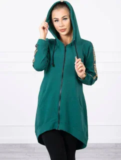 Mikina se zipem na zádech zelená