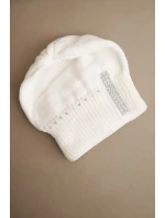 Dámská zimní čepice vlněná s krystaly K453 bílá Dámská zimní čepice vlněná s krystaly K453 bílá