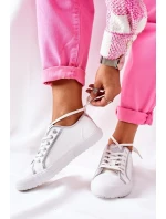 Dámské Kožené Tenisky BIG STAR II274055 Bílé Dámské Kožené Tenisky BIG STAR II274055 Bílé