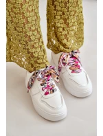 Dámské Tenisky Na Platformě S Dekorativním Šněrováním Bílé Mistra