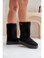 Vysoké Sněhule Na Platformě Big Star OO274895 Černé Vysoké Sněhule Na Platformě Big Star OO274895 Černé