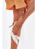 Zdobené Lodičky S Otevřenou Patou A Mašlí Bílé Nilandriela