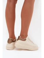Dámské sneakersy na platformě Big Star SS274246 světle béžové