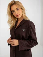 Dámský kabát LK PL 509128 .19 tmavě hnědá - FPrice Dámský kabát LK PL 509128 .19 tmavě hnědá - FPrice