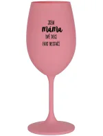 JSEM MÁMA, DVĚ DECI FAKT NESTAČÍ - růžová sklenice na víno 350 ml