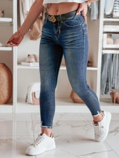 Dámské úzké džínové kalhoty s páskem SKINNYJUP modré FashionStreet UY2223