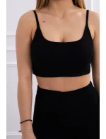 Souprava s halenkou s žebrováním černá Souprava s halenkou s žebrováním černá