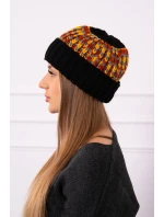 Dámská čepice Iris K348 black+mustard