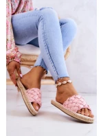 Kožené pletené pantofle Big Star JJ274921 Růžová