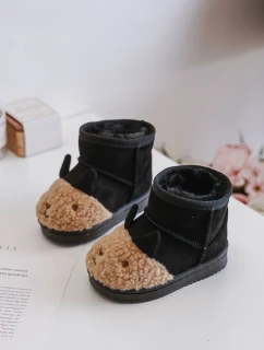 Zateplené Dětské Kotníkové Sněhule Lamy Černé Esandira