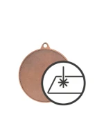 Bronzová medaile s prostorem pro emblém 50 mm - ocelová medaile s gravírováním na laminátu