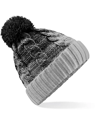 Beechfield B 459 Pletená čepice "Ombré" 53.0459 black/light grey
