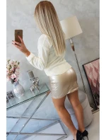 Dvouvrstvá sukně s expresní béžovou barvou