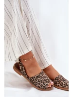 Zazoo 40327 Kožené Nazouvací Sandály Leopardí