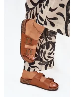 Dámské sandály na korkové platformě s přezkami Camel Vesina