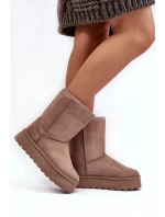 Dámské kožíškem zateplené sněhule Abrams tmavě béžové