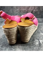 Dámské sandálky na klín podpatku Fuchsiová tm. růžová - Super me Dámské sandálky na klín podpatku Fuchsiová tm. růžová - Super me