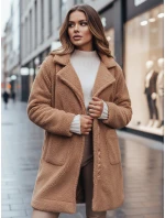 Dámský zimní kabát z plyšové kožešiny velbloudí barvy FashionStreet NY0758z