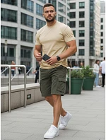 Pánské klasické béžové tričko FashionStreet RX5676