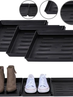 ODKAPÁVAČ NA BOTY DRŽÁK NA KVĚTINY MISKA PRO DOMÁCÍ MAZLÍČKY ČERNÁ 3 KS