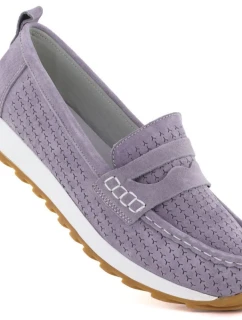 Fialové semišové kožené mokasíny Sergio Leone SP009