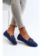 Lesklé Dámské Mokasíny S Řetízkem Modré Aredilla