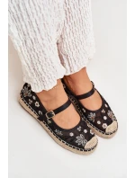 Síťované espadrilky s výšivkou na platformě černé Laxisa Síťované espadrilky s výšivkou na platformě černé Laxisa
