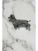 Okrasná brož Pes A-2-21-6 Stříbrná barva - Fashion Jewelry