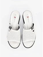 Luxusní dámské  nazouváky bílé platforma