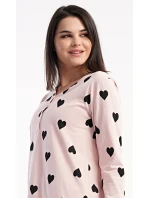Dámská noční košile s dlouhým rukávem Srdce Dámská noční košile s dlouhým rukávem Srdce