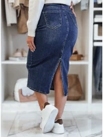 Džínová midi sukně s rozparkem MERITTA navy blue FashionStreet CY0482