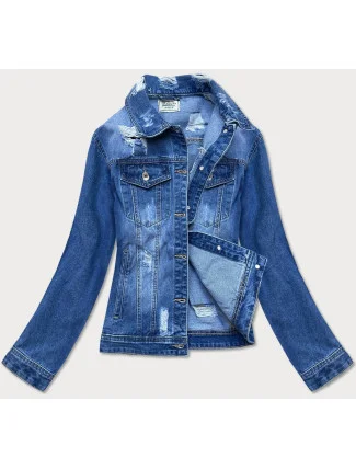 Světle modrá džínová bunda s protrženími (D3362) Světle modrá džínová bunda s protrženími (D3362)