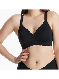 MOMCOZY YN46 bezešvá kojící podprsenka Floral Support, černá, velikost 2XL