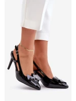 Lakované Lodičky S Odkrytou Patou Černé Auroravia Lakované Lodičky S Odkrytou Patou Černé Auroravia