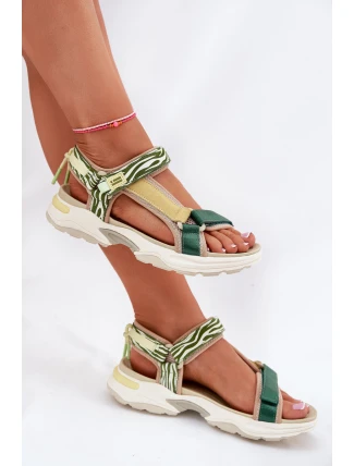 Dámské Sandály Na Suchý Zip D.Franklin DFSH406003 Zelené