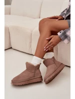 Semišové zimní boty pro ženy na platformě Vinceza 97962 béžové